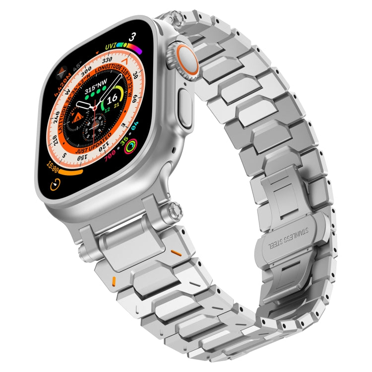 For Apple Watch Series 7 45mm Pathfinder Stainless Steel Metal Watch Band(Silver)