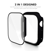 For Apple Watch Series 10 46mm ENKAY Hat-Prince PC Tempered Glass Film Integrated Watch Case(Grey Blue)