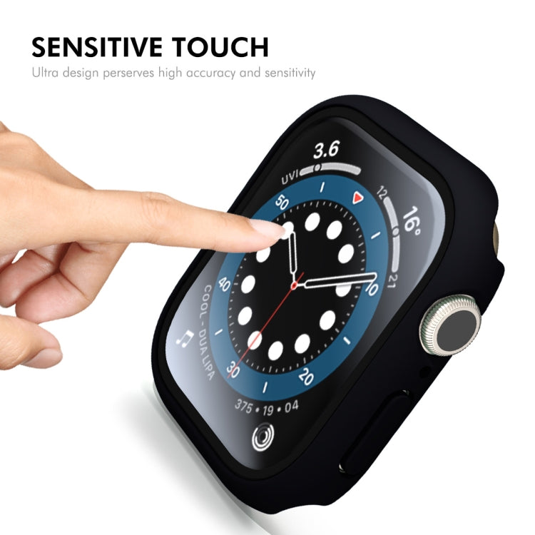 For Apple Watch Series 10 46mm ENKAY Hat-Prince PC Tempered Glass Film Integrated Watch Case(Grey Blue)