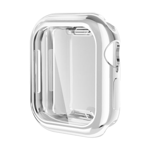 For Apple Watch Series 10 42mm ENKAY Hat-Prince Electroplated Soft TPU Case with Screen Film(Silver)