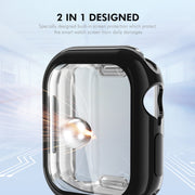 For Apple Watch Series 10 46mm ENKAY Hat-Prince Electroplated Soft TPU Case with Screen Film(Dark Blue)