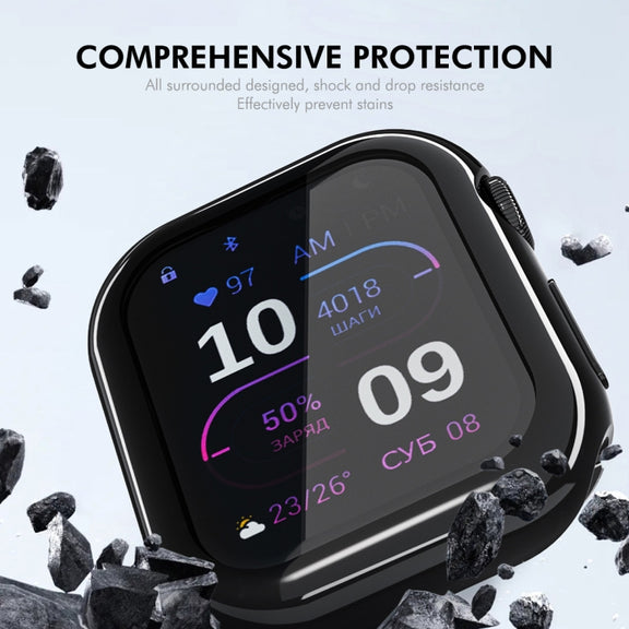 For Apple Watch Series 10 46mm ENKAY Hat-Prince Electroplated Soft TPU Case with Screen Film(Silver)