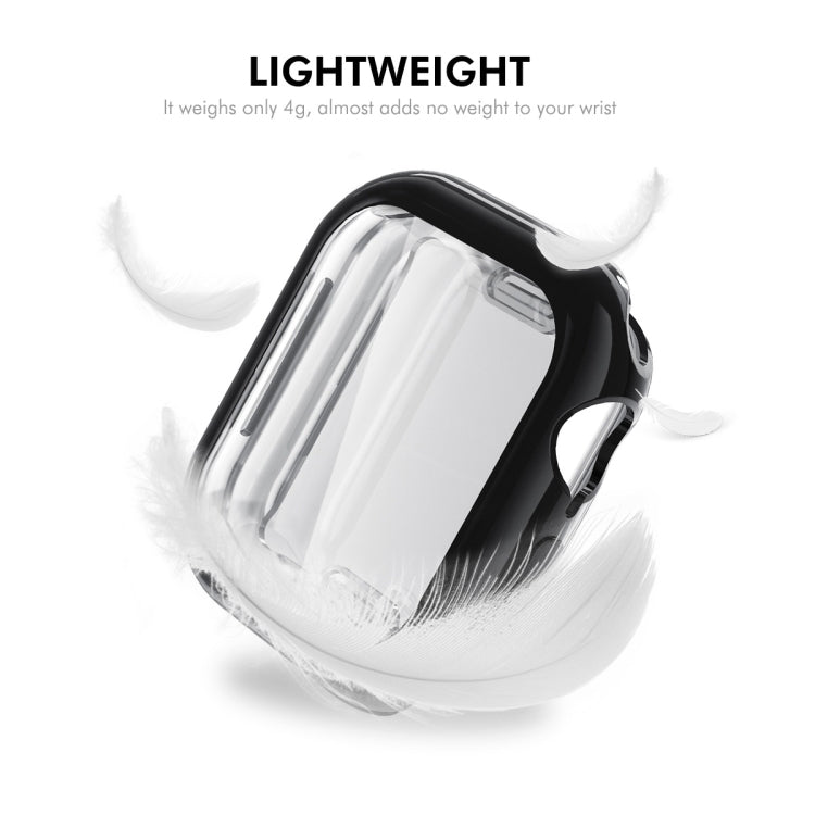 For Apple Watch Series 10 46mm ENKAY Hat-Prince Electroplated Soft TPU Case with Screen Film(Silver)