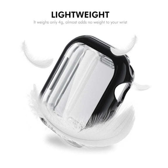 For Apple Watch Series 10 42mm ENKAY Hat-Prince Electroplated Soft TPU Case with Screen Film(Black)