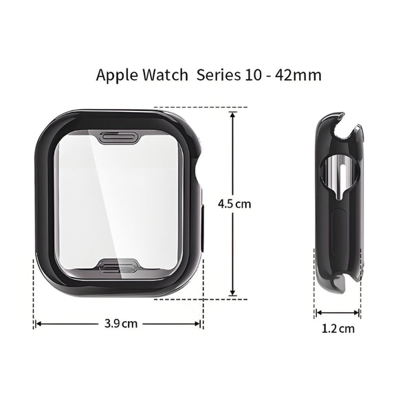 For Apple Watch Series 10 46mm ENKAY Hat-Prince Electroplated Soft TPU Case with Screen Film(Pink)