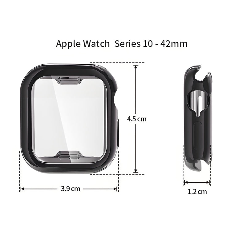 For Apple Watch Series 10 46mm ENKAY Hat-Prince Electroplated Soft TPU Case with Screen Film(Dark Blue)