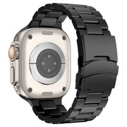 For Apple Watch Series 9 45mm Three Beads Titanium Alloy Metal Watch Band(Black)