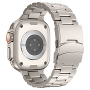 For Apple Watch Series 9 45mm Three Beads Titanium Alloy Metal Watch Band(Titanium Color)