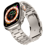 For Apple Watch Series 9 45mm Three Beads Titanium Alloy Metal Watch Band(Titanium Color)