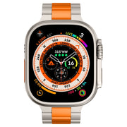 For Apple Watch Series 9 41mm Three Beads Titanium Alloy Metal Watch Band(Titanium Orange)