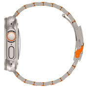 For Apple Watch Series 9 41mm Three Beads Titanium Alloy Metal Watch Band(Titanium Orange)