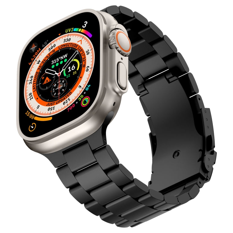 For Apple Watch Ultra 49mm Three Beads Titanium Alloy Metal Watch Band(Black)