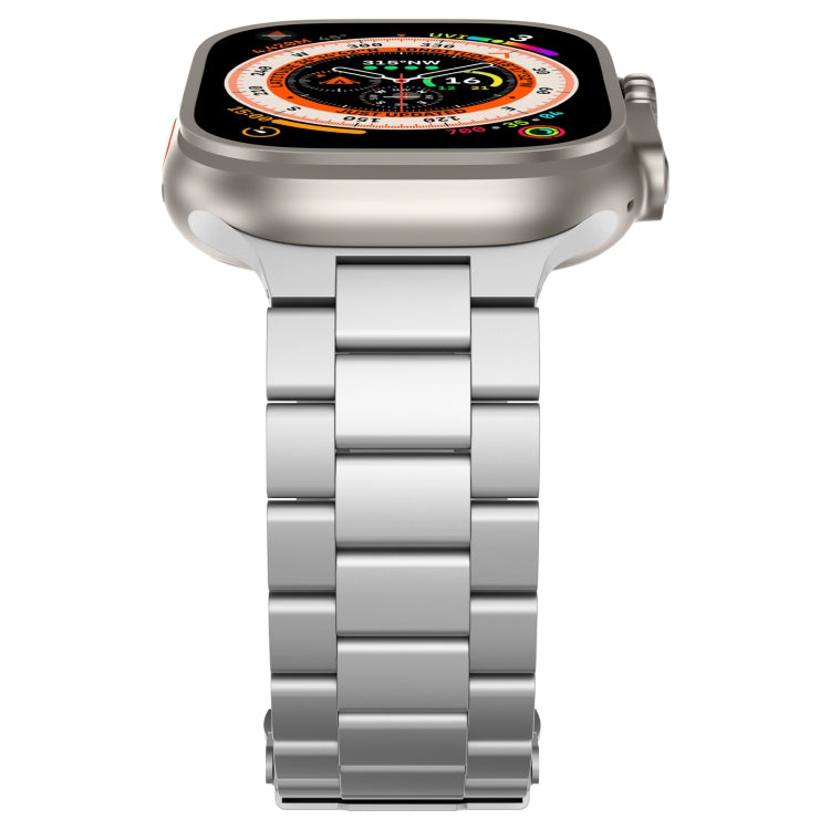 For Apple Watch SE 2022 40mm Three Beads Titanium Alloy Metal Watch Band(Silver)
