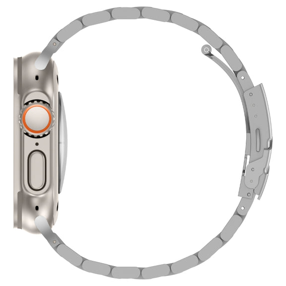 For Apple Watch Series 7 41mm Three Beads Titanium Alloy Metal Watch Band(Silver)