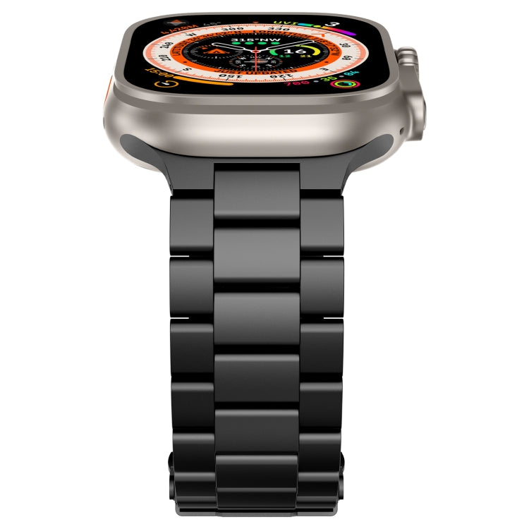 For Apple Watch Series 7 45mm Three Beads Titanium Alloy Metal Watch Band(Black)
