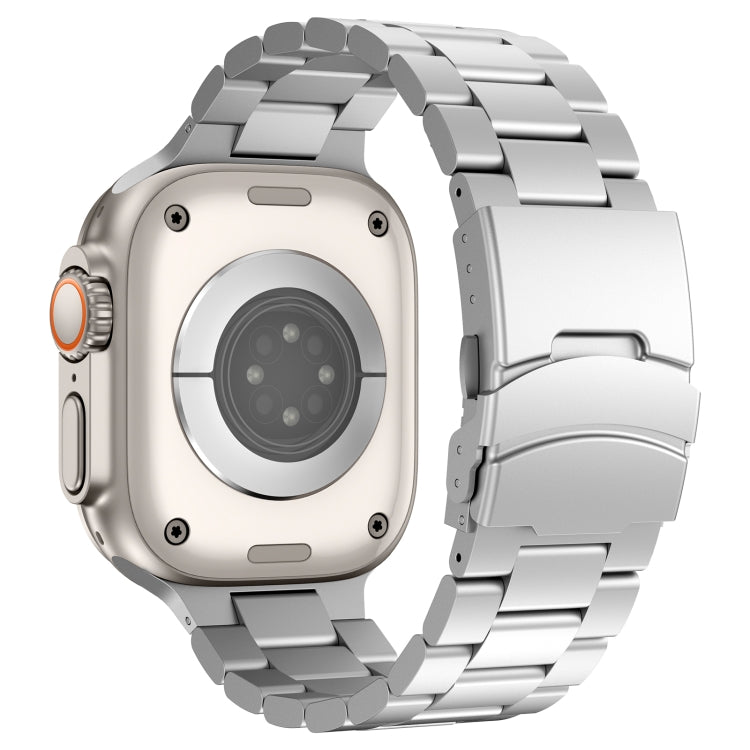 For Apple Watch Series 6 40mm Three Beads Titanium Alloy Metal Watch Band(Silver)