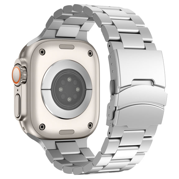 For Apple Watch Series 4 44mm Three Beads Titanium Alloy Metal Watch Band(Silver)