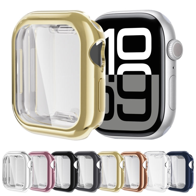 For Apple Watch Series 10 42mm Full Coverage TPU Electroplated Watch Case(Transparent)