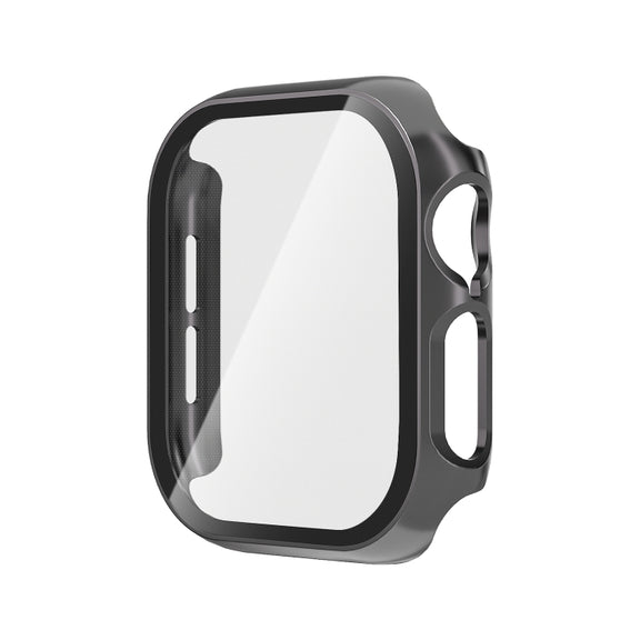 For Apple Watch Series 10 46mm Tempered Glass Film Integrated PC Watch Case(Grey)