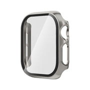 For Apple Watch Series 10 46mm Tempered Glass Film Integrated PC Watch Case(Titanium Grey)