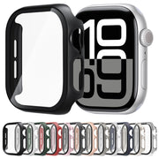 For Apple Watch Series 10 42mm Tempered Glass Film Integrated PC Watch Case(Grey)