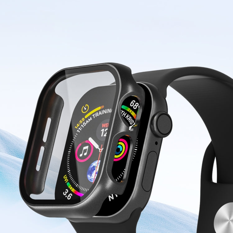 For Apple Watch Series 10 42mm Tempered Glass Film Integrated PC Watch Case(Grey)