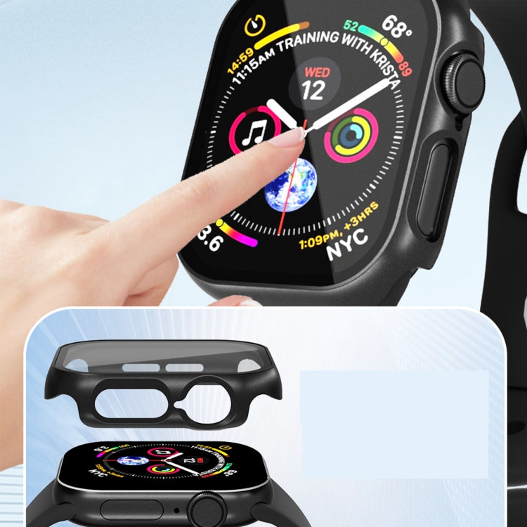 For Apple Watch Series 10 46mm Tempered Glass Film Integrated PC Watch Case(Grey)