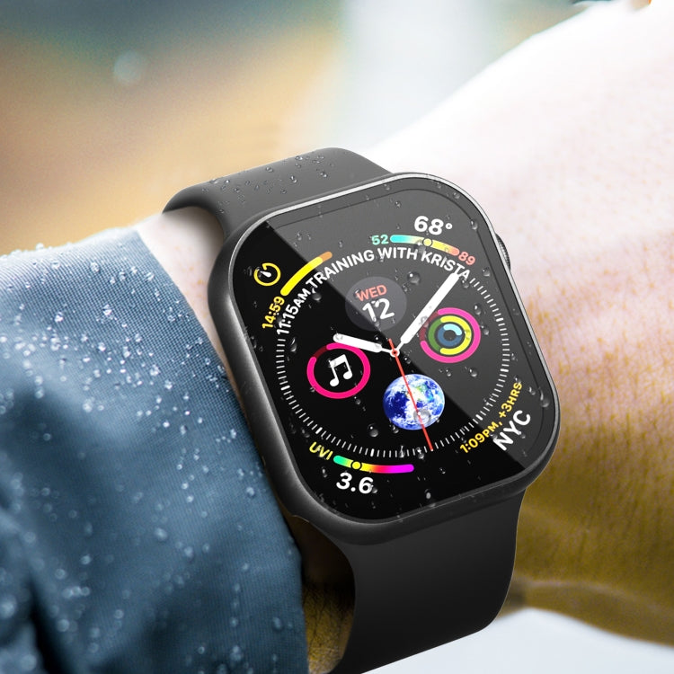 For Apple Watch Series 10 46mm Tempered Glass Film Integrated PC Watch Case(Titanium Grey)