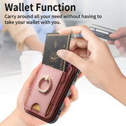 For iPhone 16 Retro Splitable Magnetic Stand Card Bag Leather Phone Case(Pink)