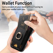 For iPhone 16 Retro Splitable Magnetic Stand Card Bag Leather Phone Case(Black)