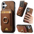 For iPhone 16 Retro Splitable Magnetic Stand Card Bag Leather Phone Case(Brown) - iPhone 16 Cases by PMC TechLife | Online Shopping South Africa | PMC TechLife | Buy Now Pay Later Mobicred