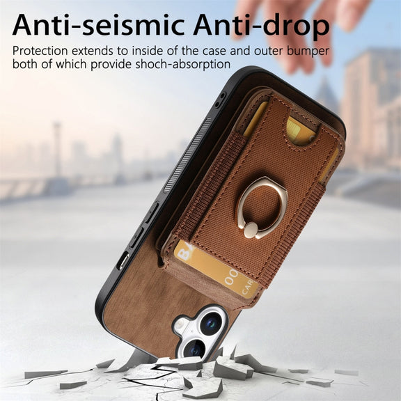 For iPhone 16 Retro Splitable Magnetic Stand Card Bag Leather Phone Case(Brown)