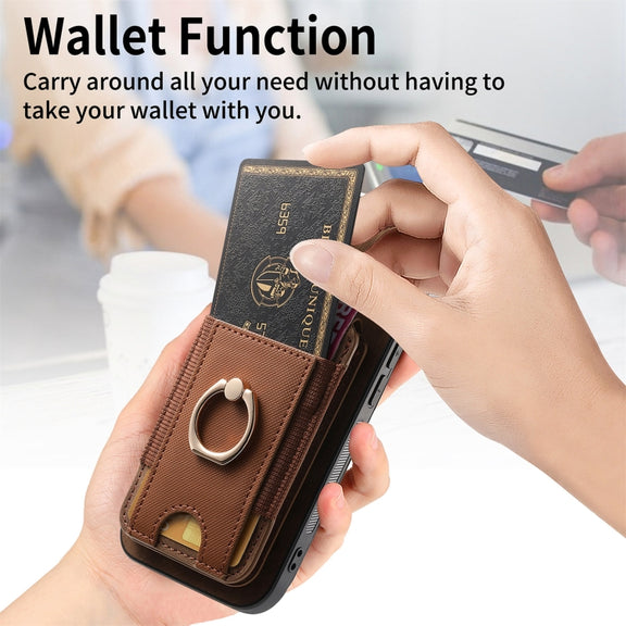 For iPhone 16 Retro Splitable Magnetic Stand Card Bag Leather Phone Case(Brown)