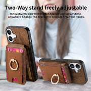 For iPhone 16 Retro Splitable Magnetic Stand Card Bag Leather Phone Case(Brown)