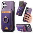 For iPhone 16 Plus Retro Splitable Magnetic Stand Card Bag Leather Phone Case(Purple) - iPhone 16 Plus Cases by PMC TechLife | Online Shopping South Africa | PMC TechLife | Buy Now Pay Later Mobicred