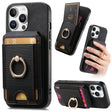 For iPhone 16 Pro Retro Splitable Magnetic Stand Card Bag Leather Phone Case(Black) - iPhone 16 Pro Cases by PMC TechLife | Online Shopping South Africa | PMC TechLife | Buy Now Pay Later Mobicred