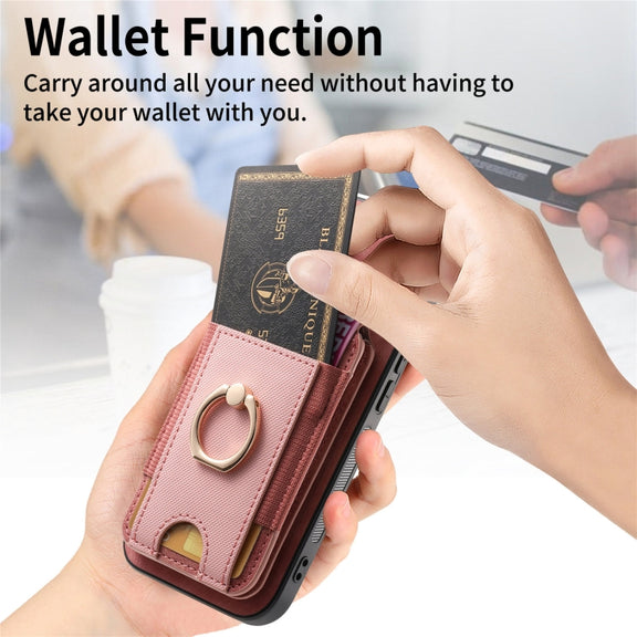 For iPhone 16 Pro Max Retro Splitable Magnetic Stand Card Bag Leather Phone Case(Pink)