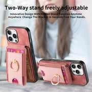 For iPhone 16 Pro Max Retro Splitable Magnetic Stand Card Bag Leather Phone Case(Pink)