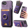 For iPhone 16e Retro Splitable Magnetic Stand Card Bag Leather Phone Case(Purple) - iPhone 16e Cases by PMC TechLife | Online Shopping South Africa | PMC TechLife | Buy Now Pay Later Mobicred