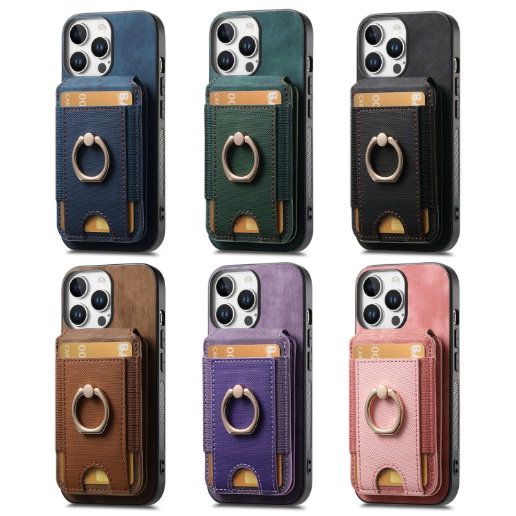For iPhone 16 Pro Retro Splitable Magnetic Stand Card Bag Leather Phone Case(Black)