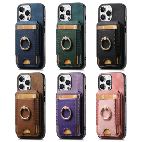 For iPhone 16 Pro Retro Splitable Magnetic Stand Card Bag Leather Phone Case(Black)