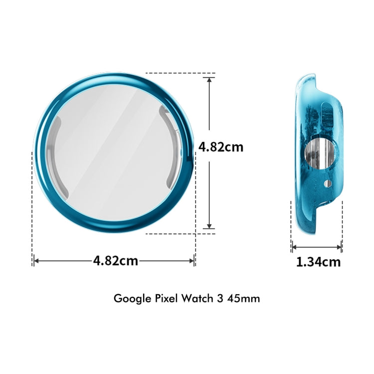 For Google Pixel Watch 3 45mm ENKAY Hat-Prince Full Coverage Electroplated Soft TPU Case with Screen Protection(Pink)