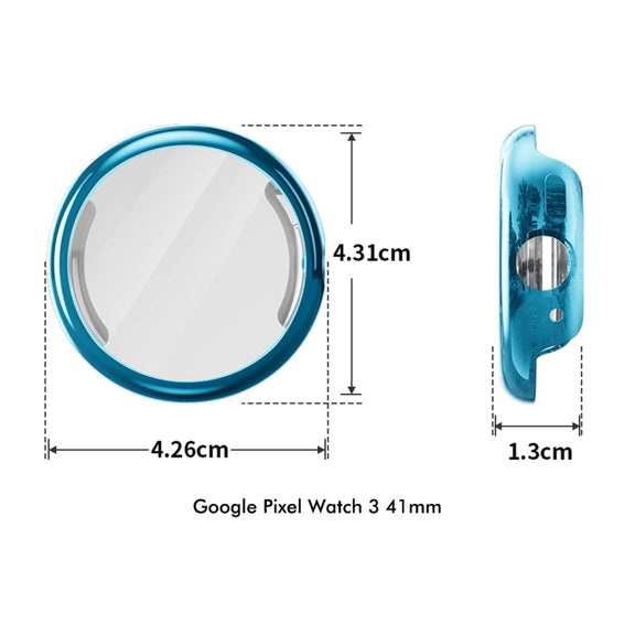 For Google Pixel Watch 3 41mm ENKAY Hat-Prince Full Coverage Electroplated Soft TPU Case with Screen Protection(Pink)