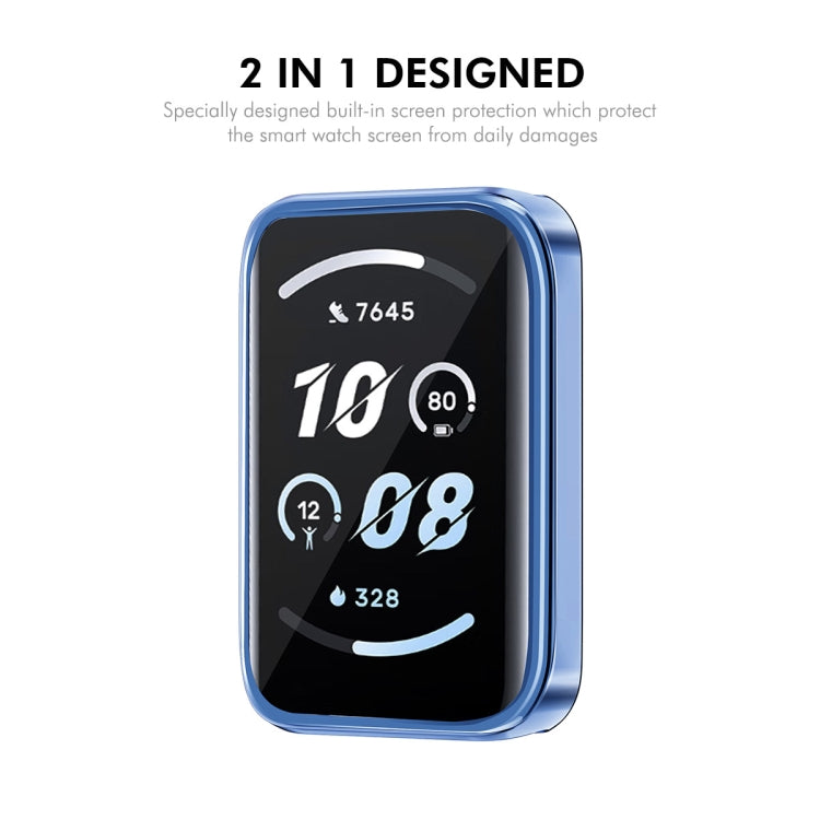 For Honor Band 9 ENKAY Hat-Prince Full Coverage Electroplated Soft TPU Case with Screen Protection(Transparent)