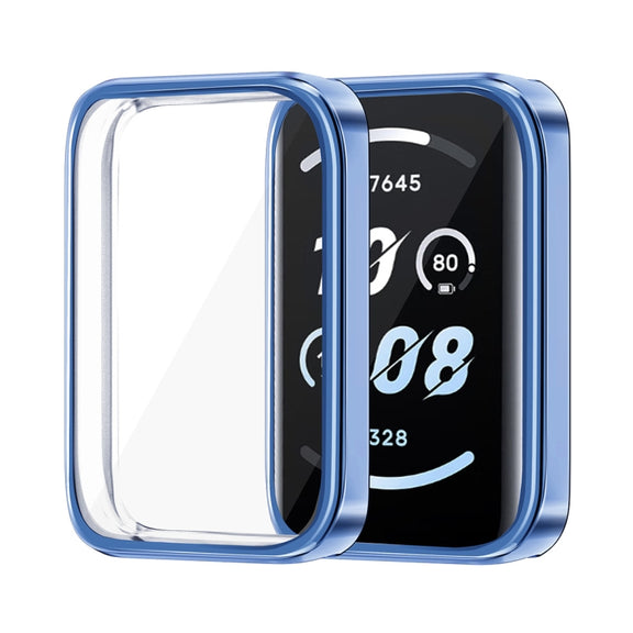 For Honor Band 9 ENKAY Hat-Prince Full Coverage Electroplated Soft TPU Case with Screen Protection(Navy Blue)