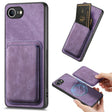 For iPhone 16e Retro Leather Card Bag Magnetic Phone Case(Purple) - iPhone 16e Cases by PMC TechLife | Online Shopping South Africa | PMC TechLife | Buy Now Pay Later Mobicred