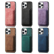 For iPhone 16e Retro Leather Card Bag Magnetic Phone Case(Green)