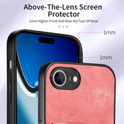 For iPhone 16e Retro Card Wallet Fold Leather Phone Case with Strap(Pink)