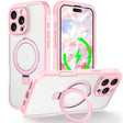 For iPhone 16 Pro Max Skin Feel MagSafe Holder 360 Full Body Phone Case(Pink) - iPhone 16 Pro Max Cases by PMC TechLife | Online Shopping South Africa | PMC TechLife | Buy Now Pay Later Mobicred