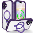For iPhone 16 Skin Feel MagSafe Holder 360 Full Body Phone Case(Purple) - iPhone 16 Cases by PMC TechLife | Online Shopping South Africa | PMC TechLife | Buy Now Pay Later Mobicred